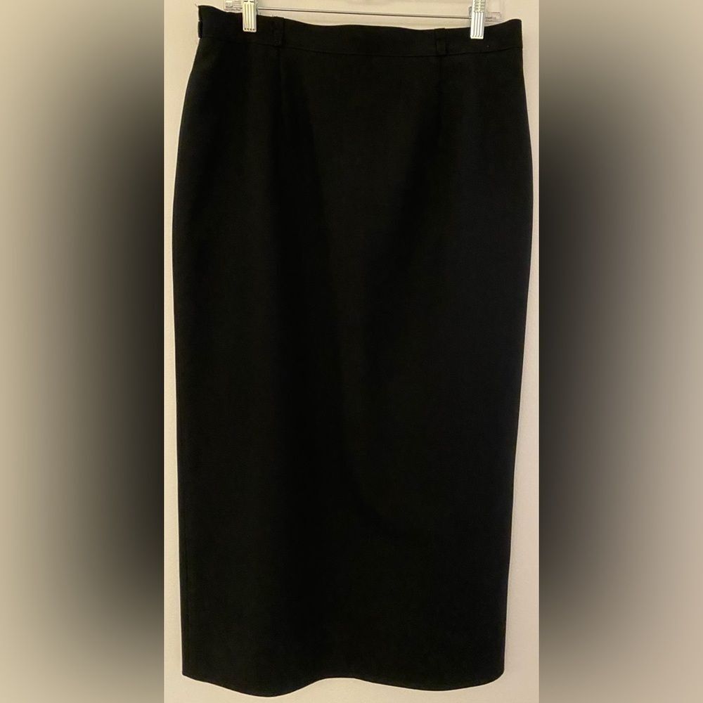 Fabiani Black Midi Long Cropped Workwear Skirt Women's Size Large (EU Sz 44)